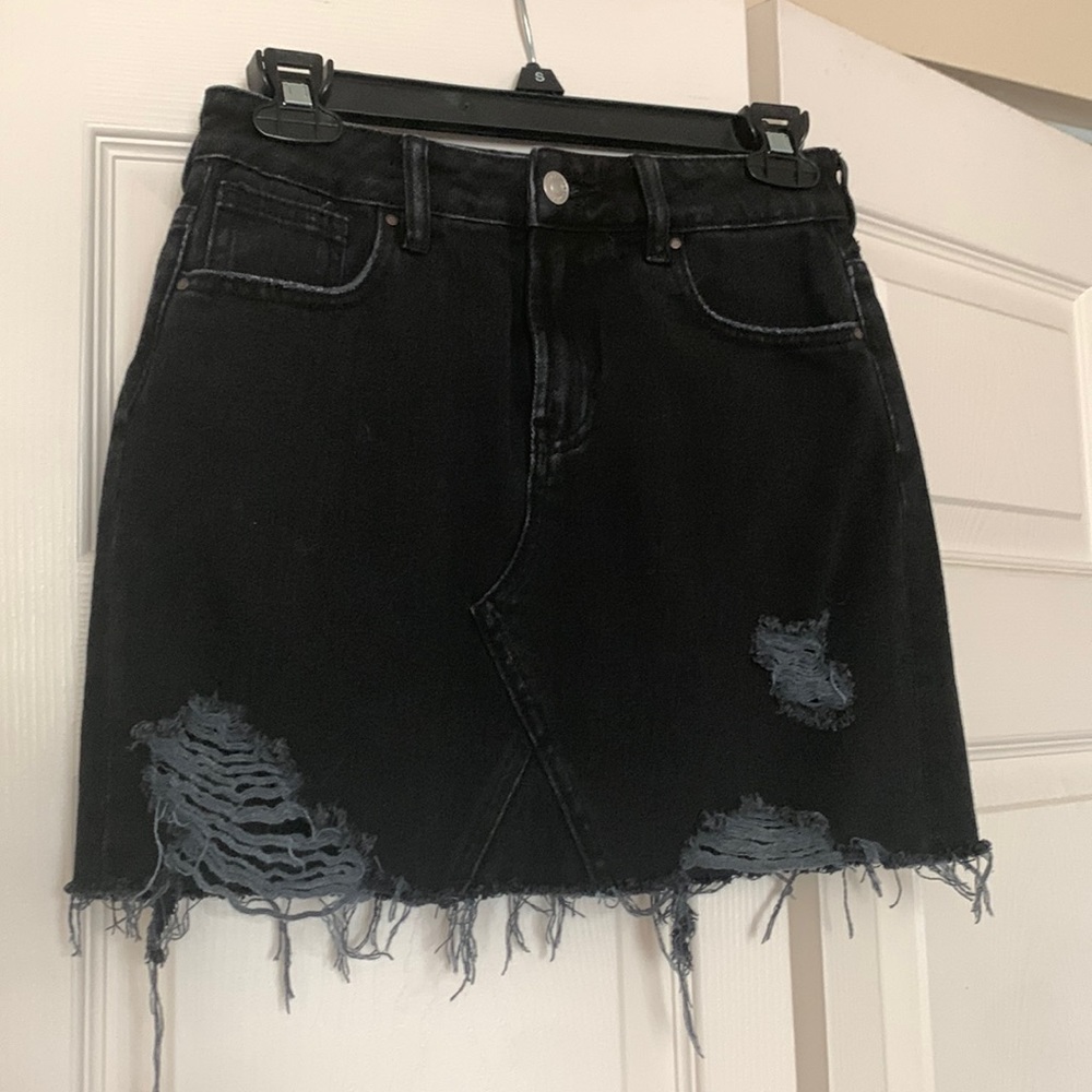 Black Jean Skirt